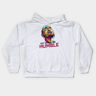 Abstract Popart Sitdown be humble in WPAP Kids Hoodie